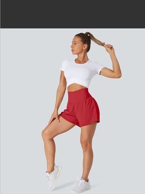 HALARA Red High-Rise Athletic Shorts